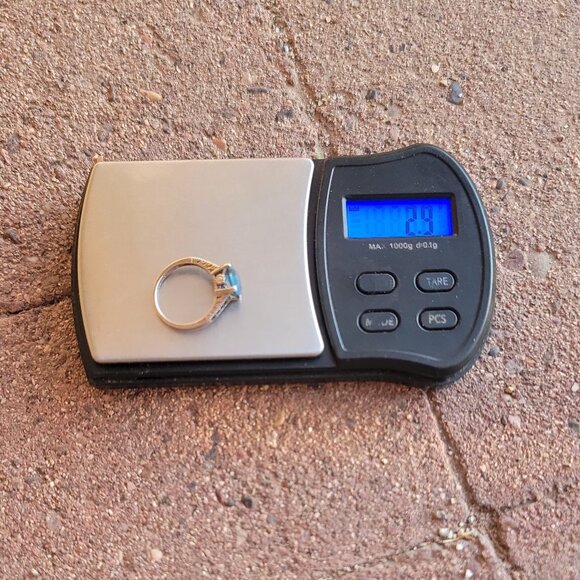 Designer SIRI USA 925 sterling silver asher cut topaz prong set with pave set da - Picture 5 of 16